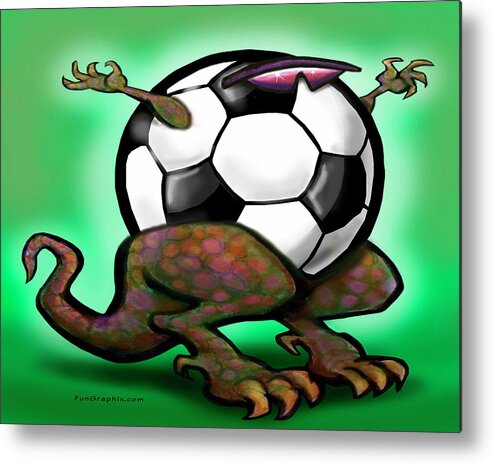 Soccer Metal Print featuring the digital art Soccer Beast by Kevin Middleton