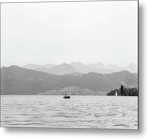 Serene Metal Print featuring the photograph Solitude on Lake Lucerne - 2019 by Stephen Russell Shilling