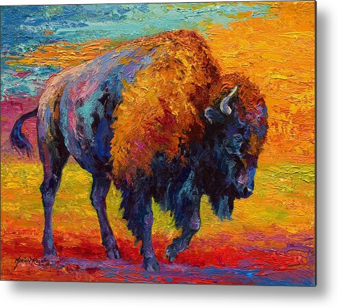 Bison Metal Print featuring the painting Spirit Of The Prairie by Marion Rose