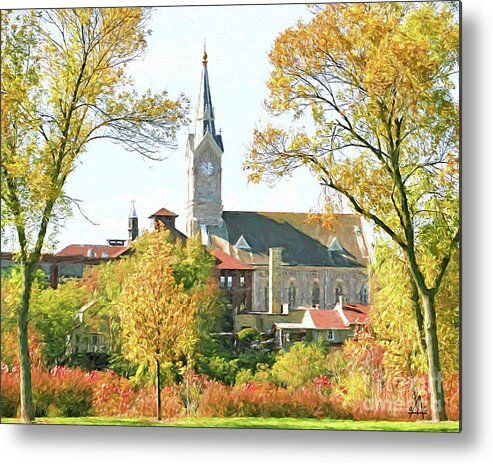 St. May's Catholic Church Metal Print featuring the digital art St. Mary's Church by Stacey Carlson