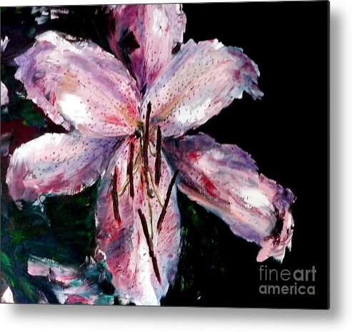 Flora Metal Print featuring the painting Stargazer Lily by Jodie Marie Anne Richardson Traugott     aka jm-ART