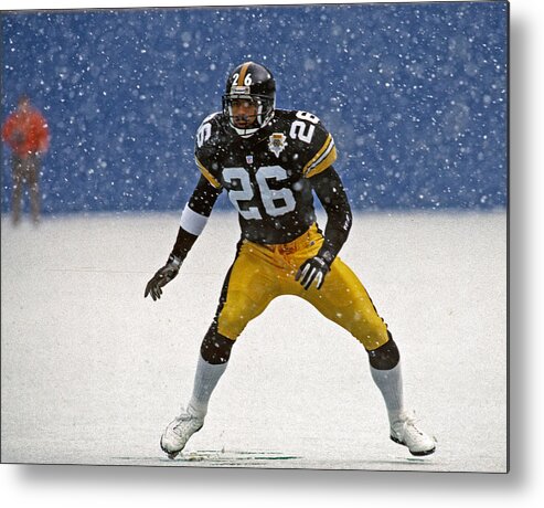 People Metal Print featuring the photograph Steelers Rod Woodson by George Gojkovich