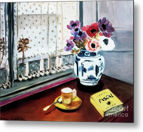 French Metal Print featuring the painting Still Life Pascal's Thoughts by Henri Matisse 1924 by Henri Matisse
