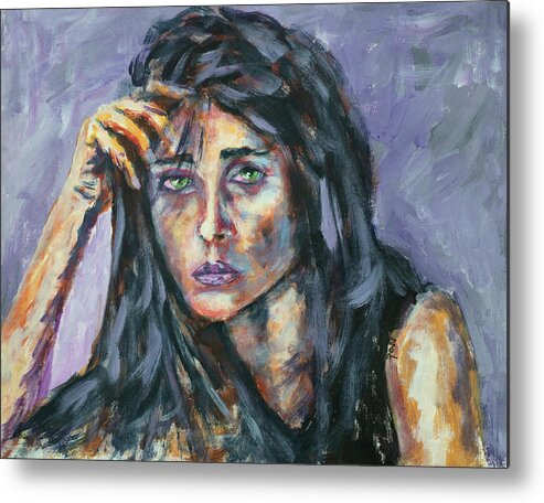Portrait Metal Print featuring the painting Suffering by Mark Ross