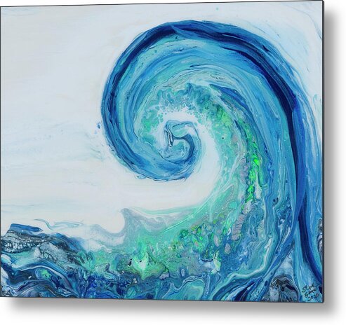 Seascape Metal Print featuring the painting Summer Wave One by Steve Shaw