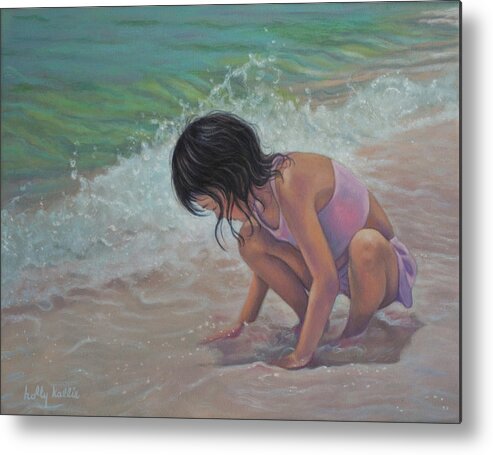 Seashore Metal Print featuring the painting Summer's Child by Holly Kallie