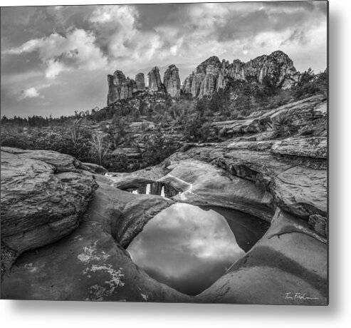 Reflection Inspirational Weather Prange Heavens Scenic And Lands Metal Print featuring the photograph Sunset at Seven Sacred Pools near Sedona, by Tim Fitzharris