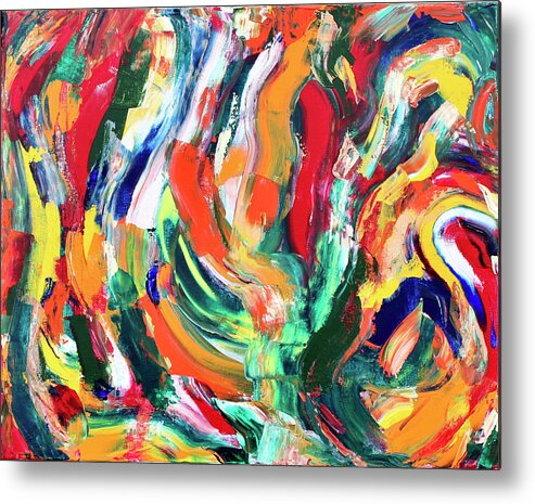 Abstract Metal Print featuring the painting Swirl 2 by Teresa Moerer