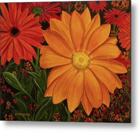 Flor Metal Print featuring the painting Tangerine Punch by Donna Manaraze