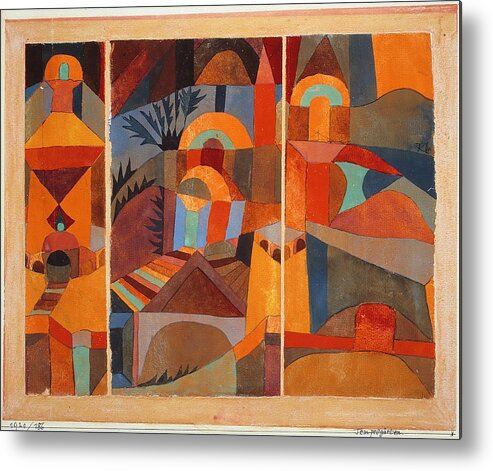 Paul Klee Metal Print featuring the painting Temple Gardens by Paul Klee