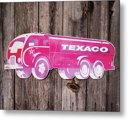 Texaco Metal Print featuring the photograph Texaco Gas truck sign by Flees Photos