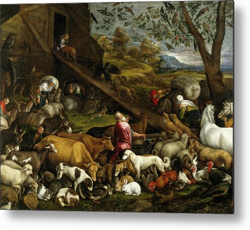 16th Century Painters Metal Print featuring the painting The Animals Entering Noah's Ark, 1570s by Jacopo Bassano