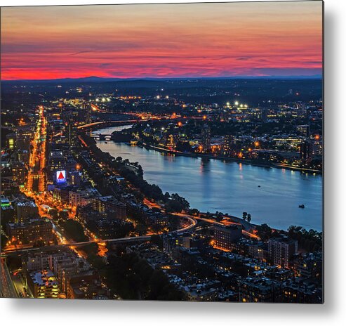Boston Metal Print featuring the photograph The Charles River Runs Through Boston at Sunset Boston, MA by Toby McGuire