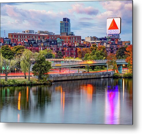 Boston Skyline Metal Print featuring the photograph The Citgo Sign and Charles River - Boston Massachusetts by Gregory Ballos