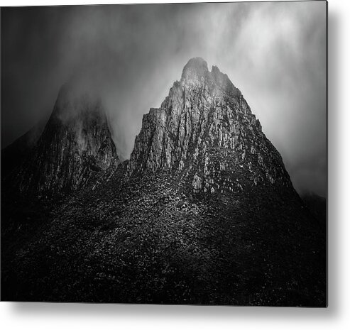 Monochrome Metal Print featuring the photograph Mountain by Grant Galbraith