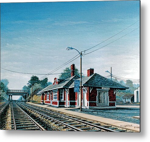 Architectural Landscape Metal Print featuring the painting The Harry S Truman Depot by George Lightfoot