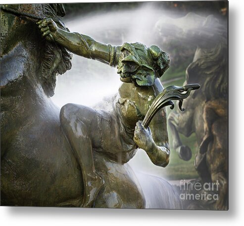 Jc Nichols Fountain Metal Print featuring the photograph The Horseman by Dennis Hedberg