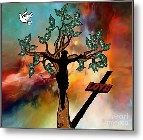 Jen Page Metal Print featuring the digital art The Message of Love by Jennifer Page
