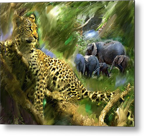 Leopard Art Painting Metal Print featuring the painting The Road To Noah's Ark by Ted Azriel