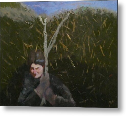 Woman Metal Print featuring the painting The Ropes by Irena Jablonski