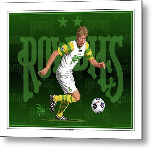 Sports Metal Print featuring the digital art The Rowdies by Scott Ross