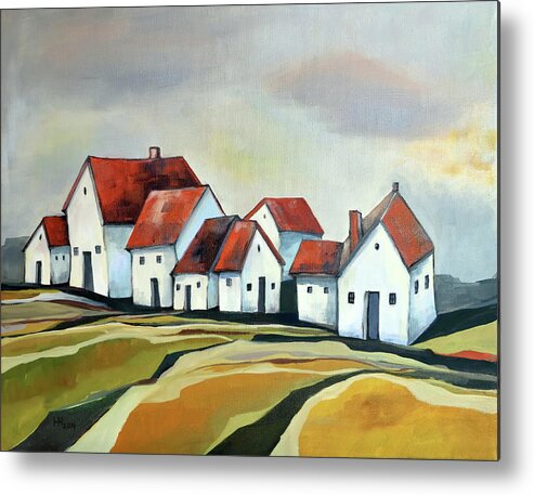 Village Metal Print featuring the painting The smallest village by Aniko Hencz
