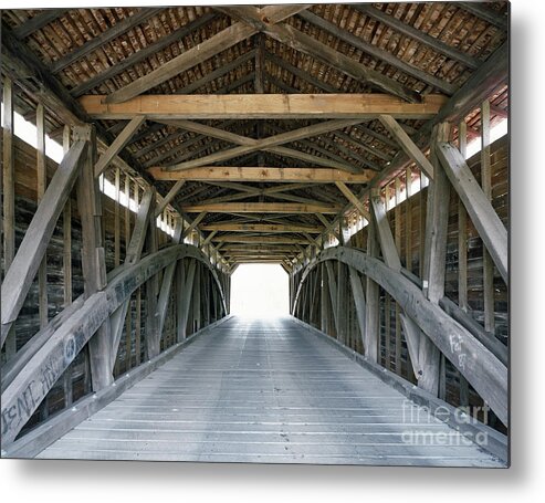 1850 Metal Print featuring the photograph The Utica Mills Covered Bridge, Maryland by Carol Highsmith