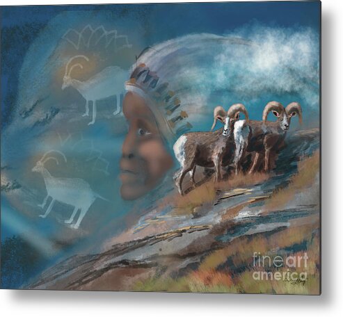 Native American Metal Print featuring the digital art The Vision II by Doug Gist