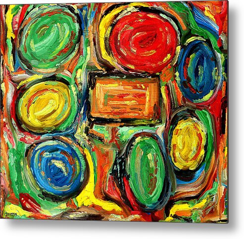 Oil Metal Print featuring the painting Abstract 139 by Patrick J Murphy