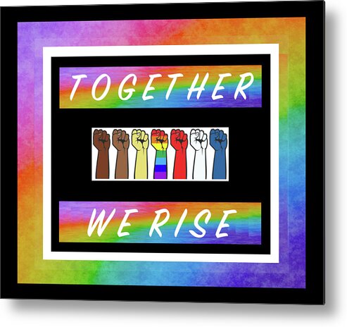 Together We Rise Metal Print featuring the digital art Together We Rise - R16W by Artistic Mystic