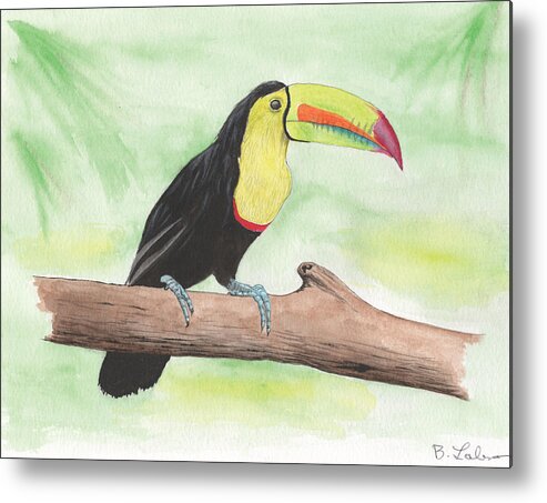 Toucan Metal Print featuring the painting Toucan Portrait by Bob Labno