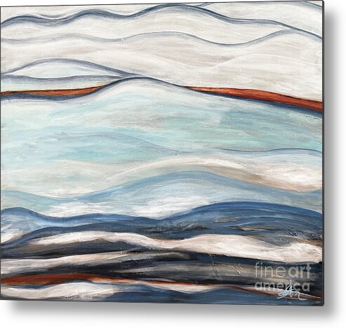 Water Metal Print featuring the painting Tranquil by Pamela Schwartz