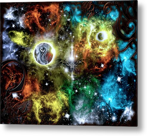 Abstract Metal Print featuring the digital art Tribal Journey by Michael Damiani