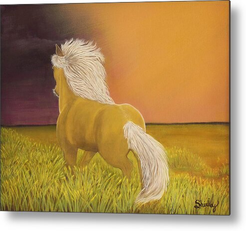 Horse Metal Print featuring the painting Trigger by Shirley Dutchkowski