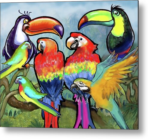 Bird Metal Print featuring the painting Tropical Birds by Kevin Middleton