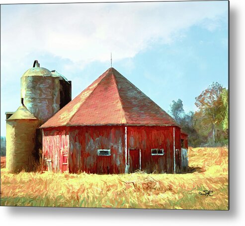  Metal Print featuring the digital art Twin Creeks Octagonal Barn by Stacey Carlson