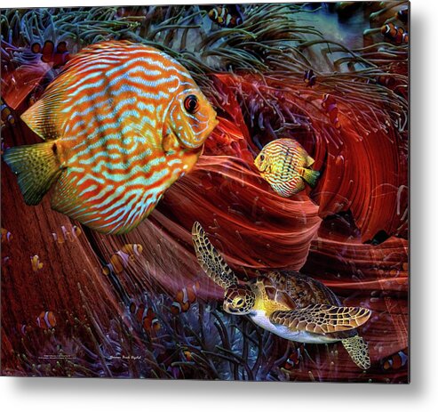 Coral Metal Print featuring the digital art Undersea Beauty by Norman Brule