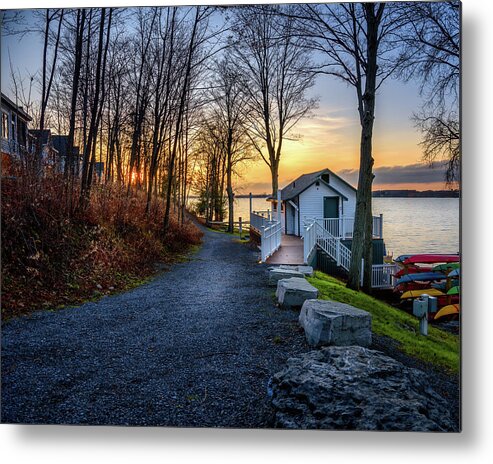 Autumn Metal Print featuring the photograph Until Next Year Cottage Sunset by Dee Potter