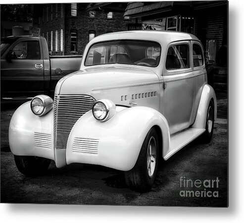 Car Metal Print featuring the photograph Vintage car in the alley by Shelia Hunt