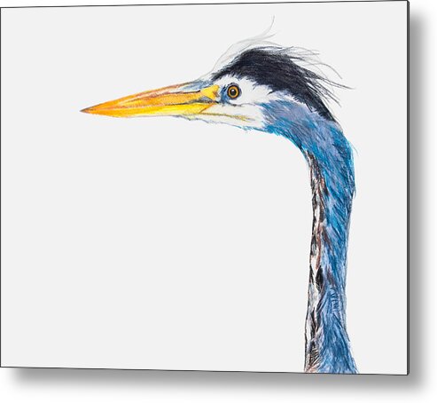 Heron Metal Print featuring the pastel Walk Like An Egyptian by Jani Freimann