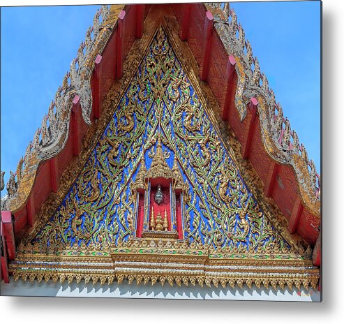 Scenic Metal Print featuring the photograph Wat Maha Pruettharam Assembly Hall Gable DTHB2271 by Gerry Gantt