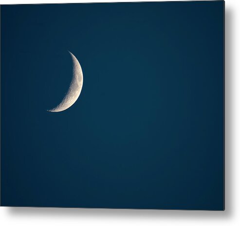 Sea Of Crisis Metal Print featuring the photograph Waxing Crescent Moon over North Carolina by Charles Floyd