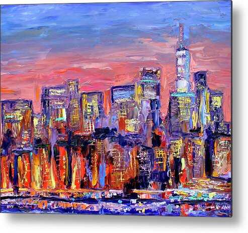City Skyline Metal Print featuring the painting West Side by Teresa Moerer