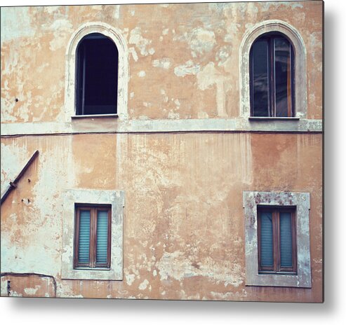 Pastel Colors Metal Print featuring the photograph Windows on Rome by Melanie Alexandra Price