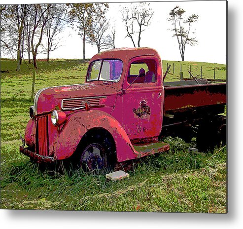 Truck Metal Print featuring the digital art Working Days are Over by Nancy Olivia Hoffmann