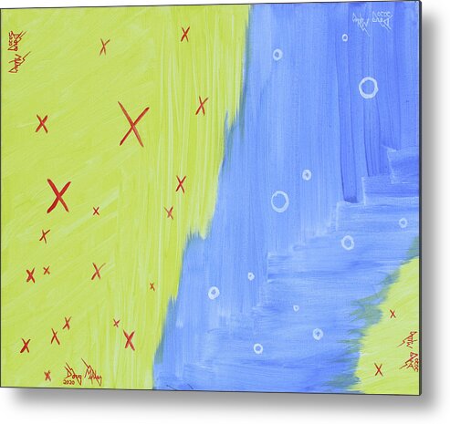 Abstract Metal Print featuring the painting X's and O's by Doug Miller