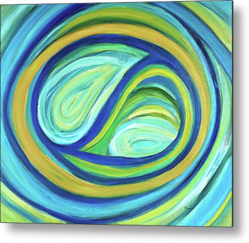 Yin And Yang.abstract Metal Print featuring the painting Yin and Yang by Maria Meester