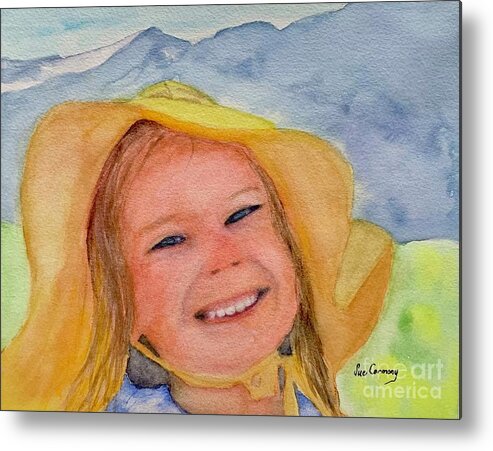 Girl Metal Print featuring the painting You Are My Sunshine by Sue Carmony