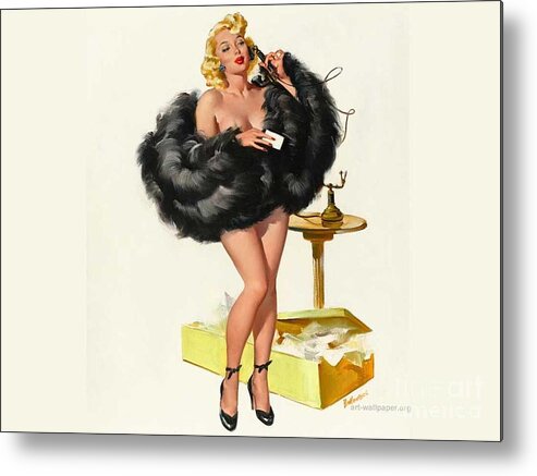 Vintage Metal Print featuring the photograph 1950's Pin Up Girl by Action