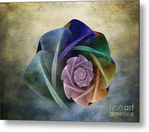 Abstract Metal Print featuring the digital art Abstract Rose #1 by Klara Acel